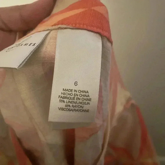 Emma James formal linen and rayon midi geometric skirt size 6 - Picture 4 of 5